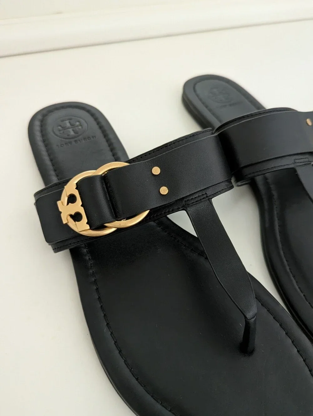 EUC! Tory Burch Marsden Sandal In Black Leather Size 10.5